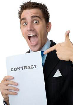 Salesman with contract